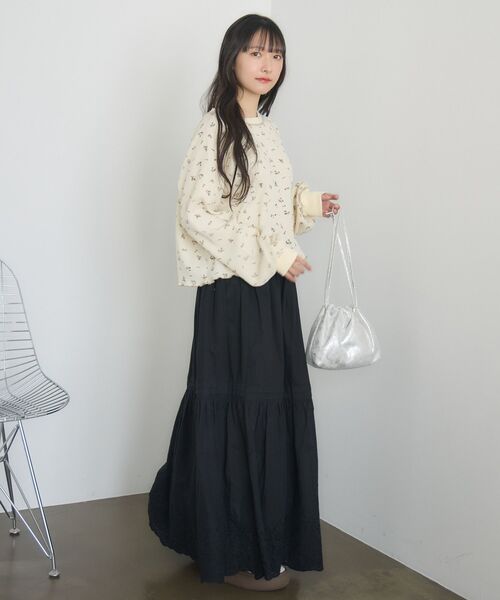 RETRO GIRL(レトロガール)の「サーマル柄カットソー(Tシャツ/カットソー・レディース・ナチュラル/ライトグレー・FREE)」の5枚目の写真