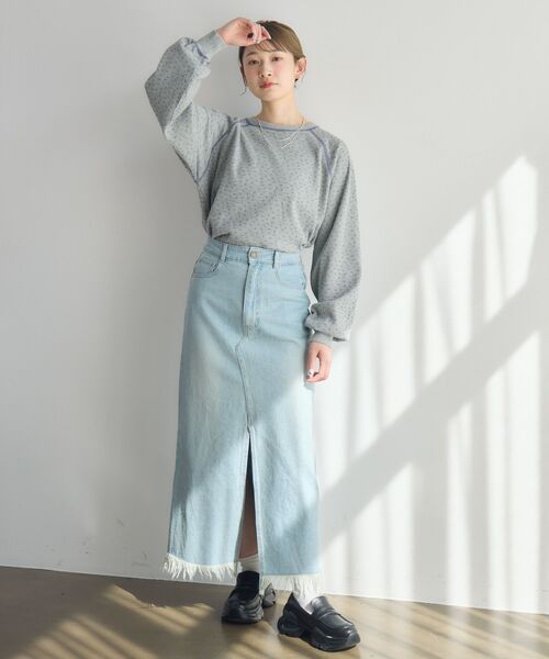 RETRO GIRL(レトロガール)の「サーマル柄カットソー(Tシャツ/カットソー・レディース・ナチュラル/ライトグレー・FREE)」の14枚目の写真