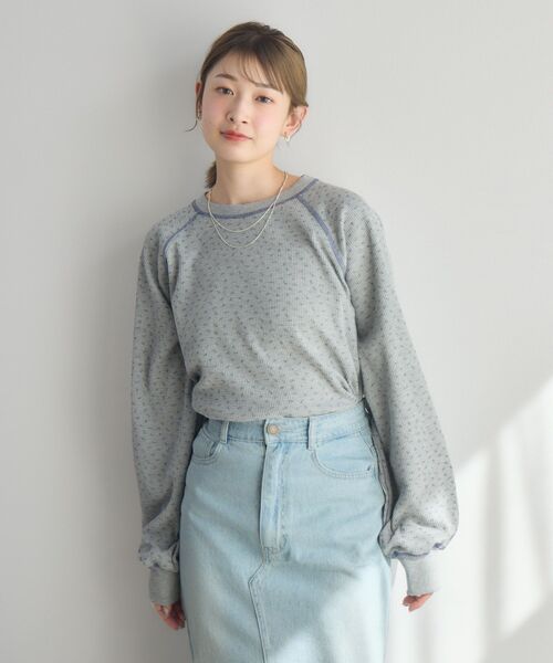 RETRO GIRL(レトロガール)の「サーマル柄カットソー(Tシャツ/カットソー・レディース・ナチュラル/ライトグレー・FREE)」の18枚目の写真