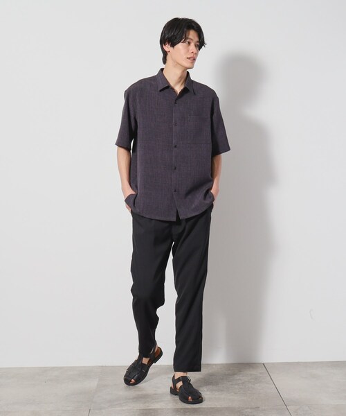 THE SHOP TK （ザ ショップ ティーケー ）の「リネンライク半袖シャツ セットアップ可（シャツ/ブラウス・メンズ・ベージュ/チャコールグレー/ネイビー/ブルー系その他・03/02/04）」の10枚目の写真