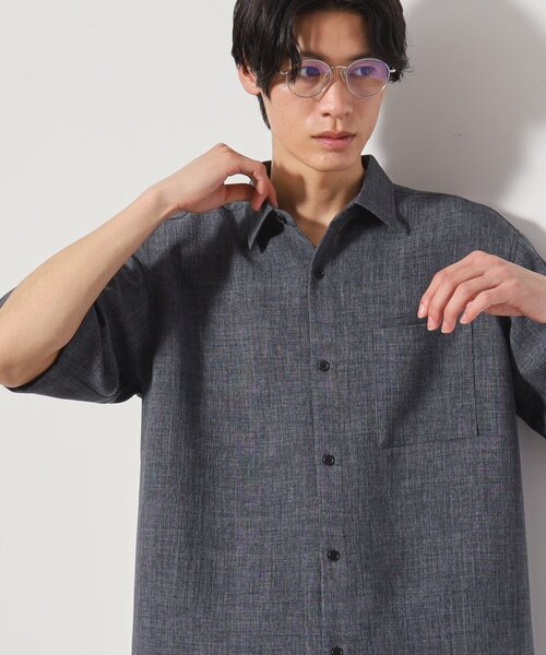 THE SHOP TK （ザ ショップ ティーケー ）の「リネンライク半袖シャツ セットアップ可（シャツ/ブラウス・メンズ・ベージュ/チャコールグレー/ネイビー/ブルー系その他・03/02/04）」の5枚目の写真