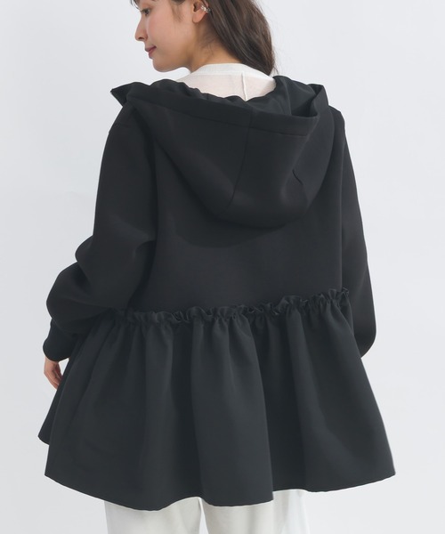 PICCIN PERLA(ピッチンペルラ)の「裾ギャザーフードパーカー(パーカー・レディース・ブラック・M)」の4枚目の写真