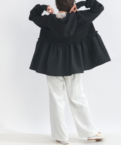 PICCIN PERLA(ピッチンペルラ)の「裾ギャザーフードパーカー(パーカー・レディース・ブラック・M)」の8枚目の写真