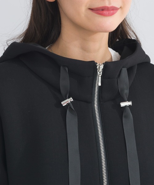 PICCIN PERLA(ピッチンペルラ)の「裾ギャザーフードパーカー(パーカー・レディース・ブラック・M)」の9枚目の写真