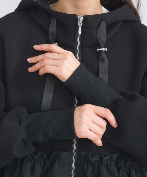 PICCIN PERLA(ピッチンペルラ)の「裾ギャザーフードパーカー(パーカー・レディース・ブラック・M)」の12枚目の写真