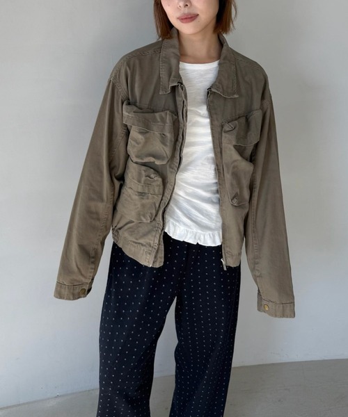 SANSeLF（サンセルフ）の「【SANSeLF】ポケットワークジャケット オーバーサイズ ミリタリーテイスト sanw25a024（その他アウター・レディース・ベージュ・FREE）」の14枚目の写真
