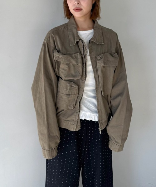 SANSeLF（サンセルフ）の「【SANSeLF】ポケットワークジャケット オーバーサイズ ミリタリーテイスト sanw25a024（その他アウター・レディース・ベージュ・FREE）」の2枚目の写真