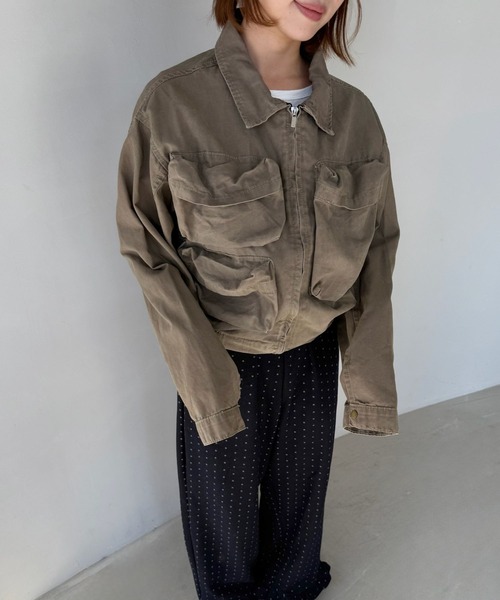 SANSeLF（サンセルフ）の「【SANSeLF】ポケットワークジャケット オーバーサイズ ミリタリーテイスト sanw25a024（その他アウター・レディース・ベージュ・FREE）」の7枚目の写真