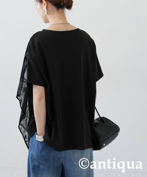 antiqua(アンティカ)の「ペイズリーデザイントップス(Tシャツ/カットソー・レディース・ブラック・ONESIZE)」の12枚目の写真