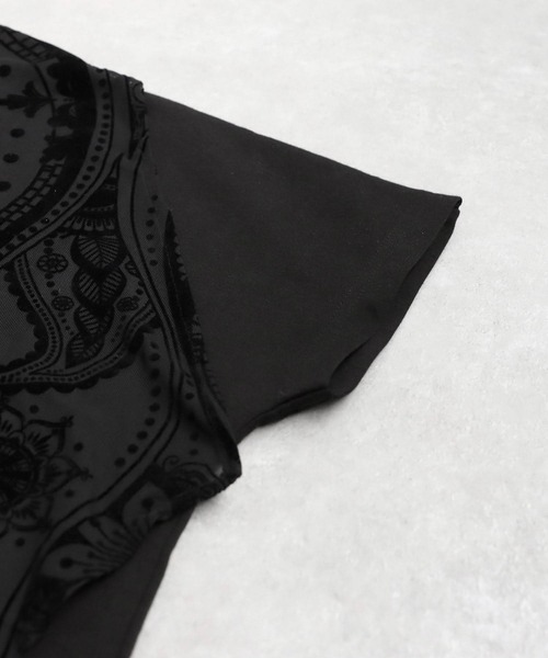 antiqua(アンティカ)の「ペイズリーデザイントップス(Tシャツ/カットソー・レディース・ブラック・ONESIZE)」の5枚目の写真