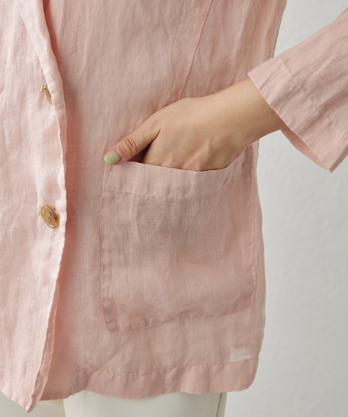 Whim Gazette（ウィムガゼット）の「ラミーダブルジャケット（テーラードジャケット・レディース・オフホワイト/チャコールグレー/ピンク・FREE）」の10枚目の写真