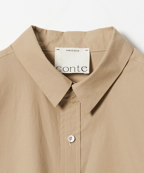 conte コットンロゴレギュラーカラーシャツ conte＞コットン ロゴ レギュラーカラーシャツ