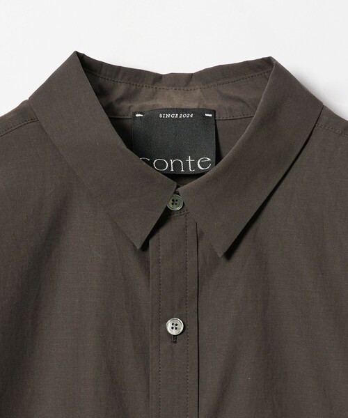＜conte＞コットン ロゴ レギュラーカラーシャツ