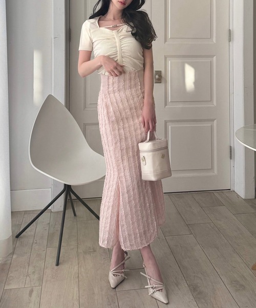 ROYAL PARTY(ロイヤルパーティー)の「ビットギャザーカットトップス(Tシャツ/カットソー・レディース・オフホワイト/グレー/ブラック・FREE)」の13枚目の写真