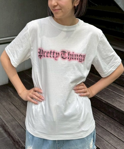 Candy Stripper（キャンディストリッパー）の「PRETTY THINGS Tシャツ（Tシャツ/カットソー・レディース・ライトブルー/ブラック/ピンク/オフホワイト・M/L/XL）」の2枚目の写真