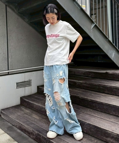 Candy Stripper（キャンディストリッパー）の「PRETTY THINGS Tシャツ（Tシャツ/カットソー・レディース・ライトブルー/ブラック/ピンク/オフホワイト・M/L/XL）」の16枚目の写真