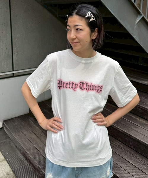 Candy Stripper（キャンディストリッパー）の「PRETTY THINGS Tシャツ（Tシャツ/カットソー・レディース・ライトブルー/ブラック/ピンク/オフホワイト・M/L/XL）」の11枚目の写真