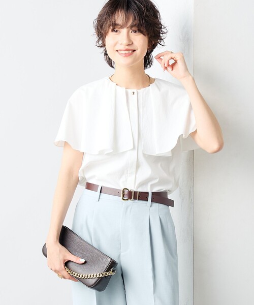 NOLLEY’S Sophi（ノーリーズソフィ）の「高機能 タフタケープブラウス（シャツ/ブラウス・レディース・ホワイト/ラベンダー/ブラック・38）」の13枚目の写真