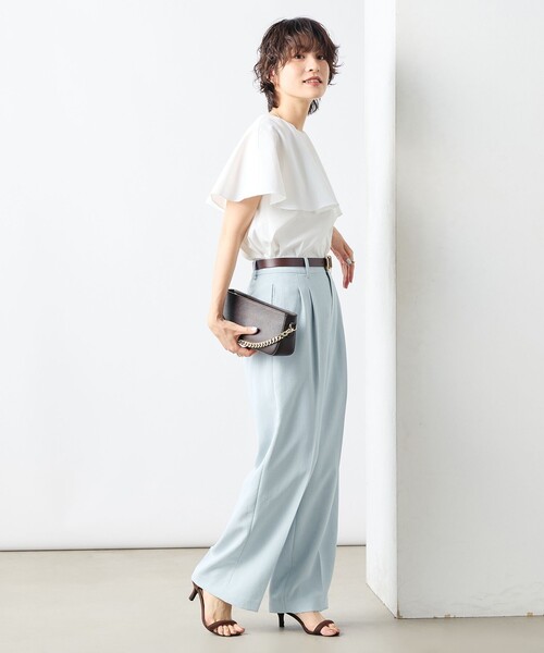 NOLLEY’S Sophi（ノーリーズソフィ）の「高機能 タフタケープブラウス（シャツ/ブラウス・レディース・ホワイト/ラベンダー/ブラック・38）」の15枚目の写真