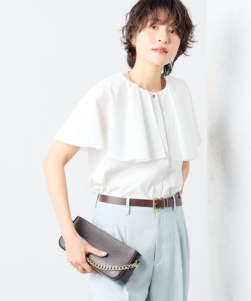 NOLLEY’S Sophi（ノーリーズソフィ）の「高機能 タフタケープブラウス（シャツ/ブラウス・レディース・ホワイト/ラベンダー/ブラック・38）」の19枚目の写真