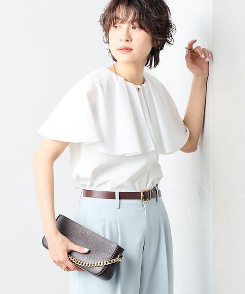 NOLLEY’S Sophi（ノーリーズソフィ）の「高機能 タフタケープブラウス（シャツ/ブラウス・レディース・ホワイト/ラベンダー/ブラック・38）」の20枚目の写真