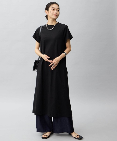 Rene♡2025年ss 新作　ライトブルー　ワンピース♡タグ共布有りセール セール】【2025年春夏】ラグランスリーブワンピース（ワンピース