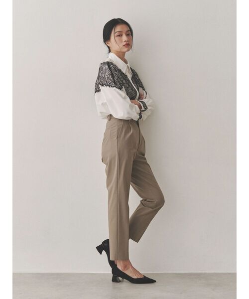 TONAL（トーナル）の「レースドッキングシャツ（シャツ/ブラウス・レディース・ライトブルー/ブラック/オフホワイト・MEDIUM）」の10枚目の写真