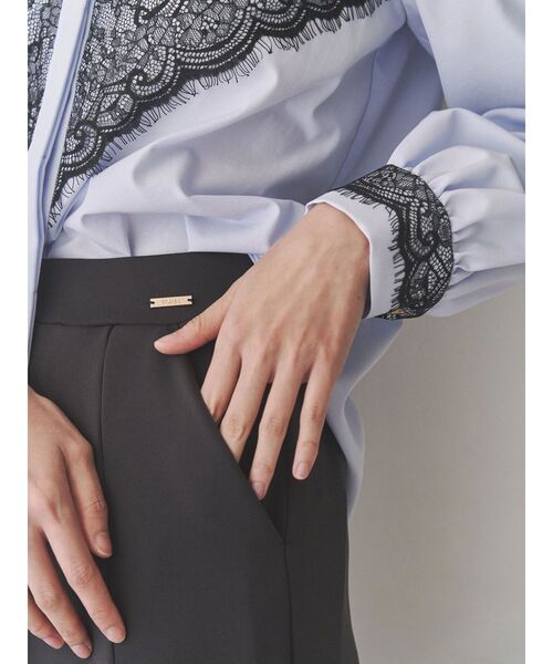 TONAL（トーナル）の「レースドッキングシャツ（シャツ/ブラウス・レディース・ライトブルー/ブラック/オフホワイト・MEDIUM）」の11枚目の写真