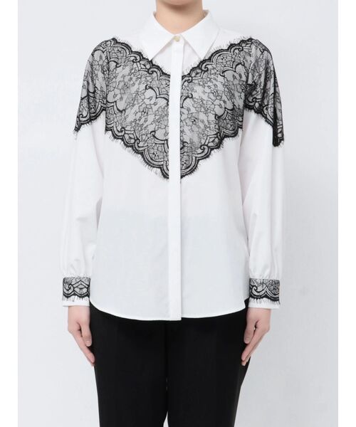 TONAL（トーナル）の「レースドッキングシャツ（シャツ/ブラウス・レディース・ライトブルー/ブラック/オフホワイト・MEDIUM）」の15枚目の写真