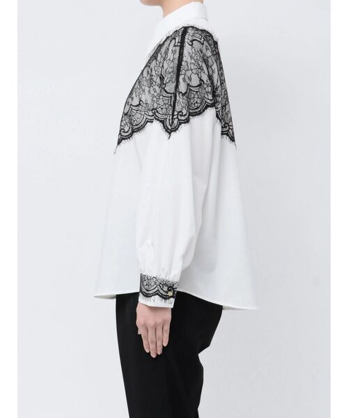 TONAL（トーナル）の「レースドッキングシャツ（シャツ/ブラウス・レディース・ライトブルー/ブラック/オフホワイト・MEDIUM）」の16枚目の写真