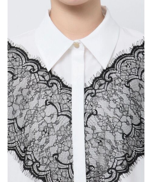 TONAL（トーナル）の「レースドッキングシャツ（シャツ/ブラウス・レディース・ライトブルー/ブラック/オフホワイト・MEDIUM）」の18枚目の写真