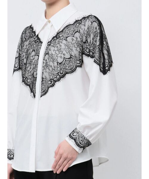 TONAL（トーナル）の「レースドッキングシャツ（シャツ/ブラウス・レディース・ライトブルー/ブラック/オフホワイト・MEDIUM）」の19枚目の写真