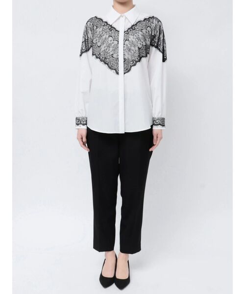 TONAL（トーナル）の「レースドッキングシャツ（シャツ/ブラウス・レディース・ライトブルー/ブラック/オフホワイト・MEDIUM）」の22枚目の写真