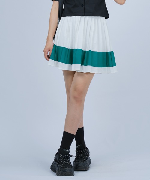 DURAS（デュラス）の「配色ラインプリーツスカート（スカート・レディース・ブルー/ホワイト/キャメル・SMALL/MEDIUM）」の2枚目の写真