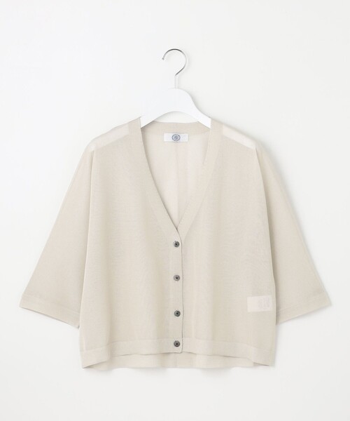 J.PRESS(ジェイプレス)の「【WEB限定カラーあり・洗える】SHEER LIGHT KNIT Vネック カーディガン(カーディガン/ボレロ・レディース・ピンク系/ベージュ系/スカイブルー系/ホワイト系/ピーコックグリーン系/ネイビー系・F)」の19枚目の写真