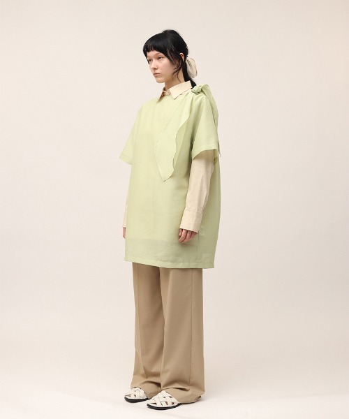 leinwande（ラインヴァンド）の「【leinwande】Ribbon Organdy Mini Dress（ワンピース・レディース・ブラック/グリーン・ONE SIZE）」の2枚目の写真