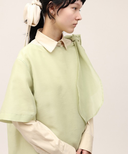 leinwande（ラインヴァンド）の「【leinwande】Ribbon Organdy Mini Dress（ワンピース・レディース・ブラック/グリーン・ONE SIZE）」の9枚目の写真