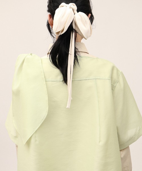 leinwande（ラインヴァンド）の「【leinwande】Ribbon Organdy Mini Dress（ワンピース・レディース・ブラック/グリーン・ONE SIZE）」の7枚目の写真