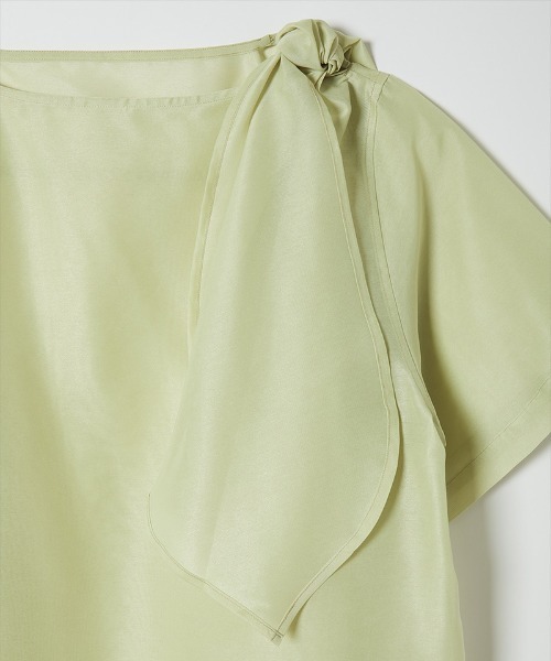 leinwande（ラインヴァンド）の「【leinwande】Ribbon Organdy Mini Dress（ワンピース・レディース・ブラック/グリーン・ONE SIZE）」の4枚目の写真