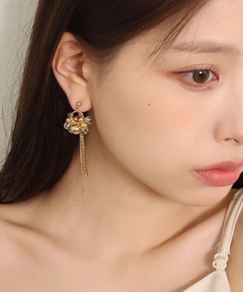 ポン酢様♡専用ページ〔チタンピアス・２点下向き防止キャッチ〕 セール】【金属アレルギー対応】 バックキャッチ メタル×クリア