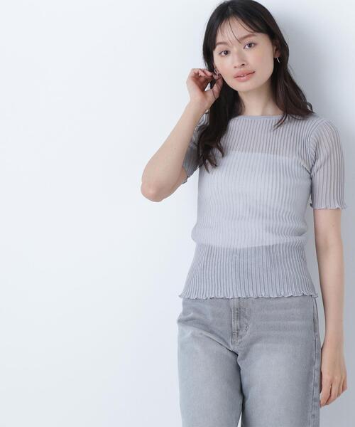 NATURAL BEAUTY BASIC(ナチュラルビューティーベーシック)の「◇シアーストライプリブニット(ニット/セーター・レディース・ブラウン/ブラック/グレー・FREE)」の13枚目の写真