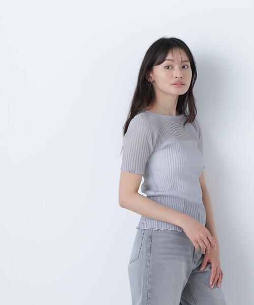 NATURAL BEAUTY BASIC(ナチュラルビューティーベーシック)の「◇シアーストライプリブニット(ニット/セーター・レディース・ブラウン/ブラック/グレー・FREE)」の15枚目の写真