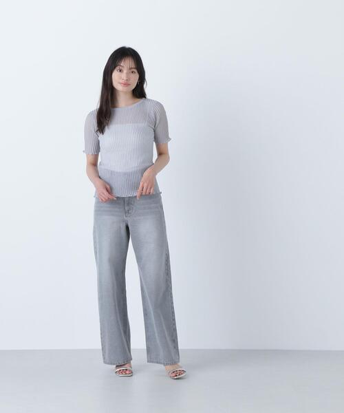 NATURAL BEAUTY BASIC(ナチュラルビューティーベーシック)の「◇シアーストライプリブニット(ニット/セーター・レディース・ブラウン/ブラック/グレー・FREE)」の16枚目の写真