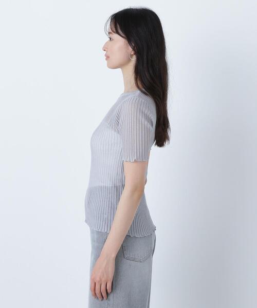 NATURAL BEAUTY BASIC(ナチュラルビューティーベーシック)の「◇シアーストライプリブニット(ニット/セーター・レディース・ブラウン/ブラック/グレー・FREE)」の19枚目の写真