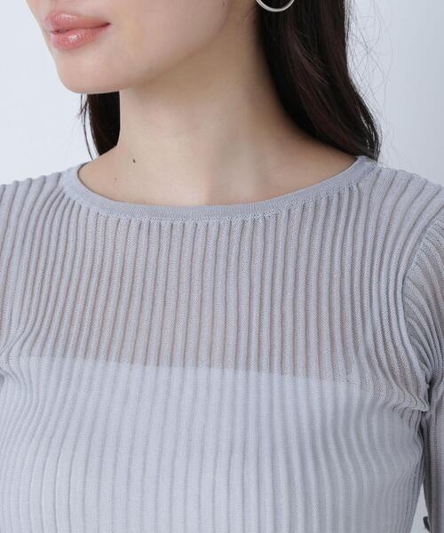 NATURAL BEAUTY BASIC(ナチュラルビューティーベーシック)の「◇シアーストライプリブニット(ニット/セーター・レディース・ブラウン/ブラック/グレー・FREE)」の21枚目の写真