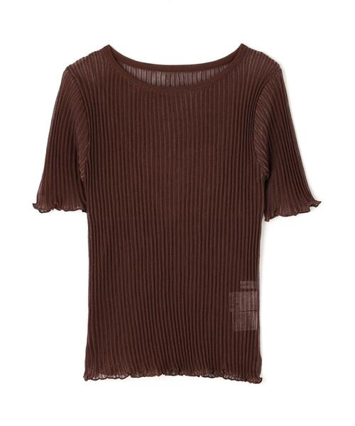 NATURAL BEAUTY BASIC(ナチュラルビューティーベーシック)の「◇シアーストライプリブニット(ニット/セーター・レディース・ブラウン/ブラック/グレー・FREE)」の4枚目の写真