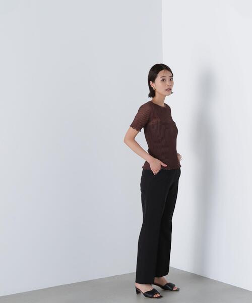 NATURAL BEAUTY BASIC(ナチュラルビューティーベーシック)の「◇シアーストライプリブニット(ニット/セーター・レディース・ブラウン/ブラック/グレー・FREE)」の5枚目の写真