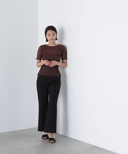 NATURAL BEAUTY BASIC(ナチュラルビューティーベーシック)の「◇シアーストライプリブニット(ニット/セーター・レディース・ブラウン/ブラック/グレー・FREE)」の7枚目の写真