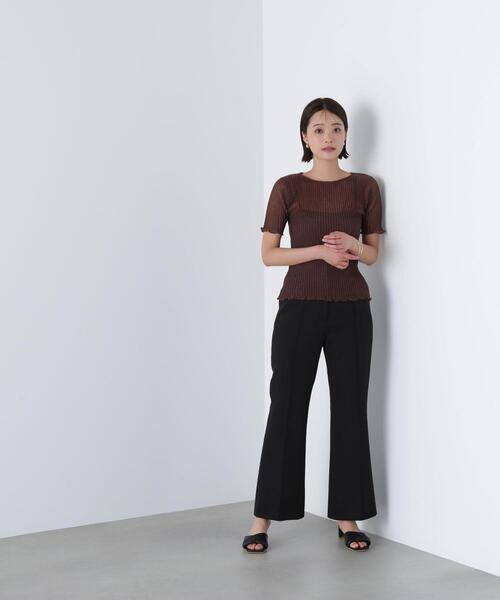 NATURAL BEAUTY BASIC(ナチュラルビューティーベーシック)の「◇シアーストライプリブニット(ニット/セーター・レディース・ブラウン/ブラック/グレー・FREE)」の9枚目の写真