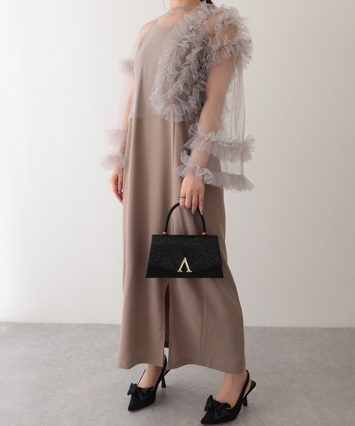 Lace Ladies(レースレディース)の「グリッター フラップ スマート 2WAY パーティーバッグ(クラッチバッグ・レディース・シルバー/ブラック・FREE)」の5枚目の写真